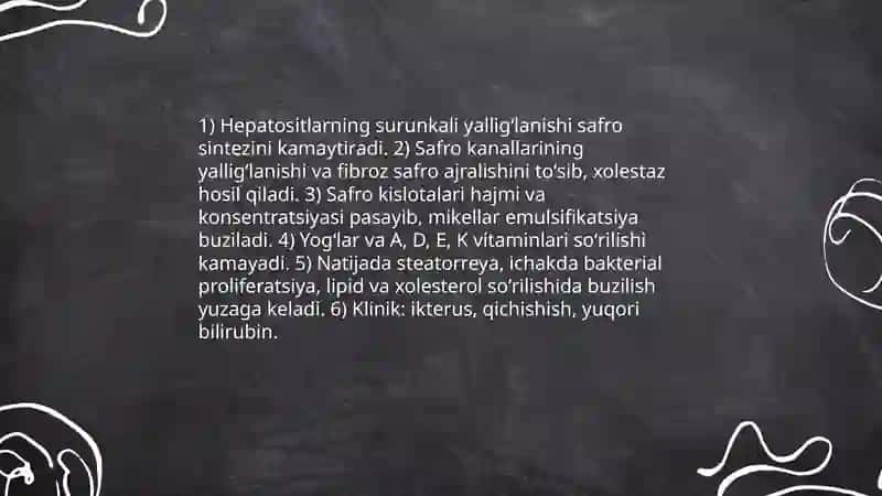 Surunkali gepatit va xolisistitlarda yog'lar hazmlanishining buzilishi 3