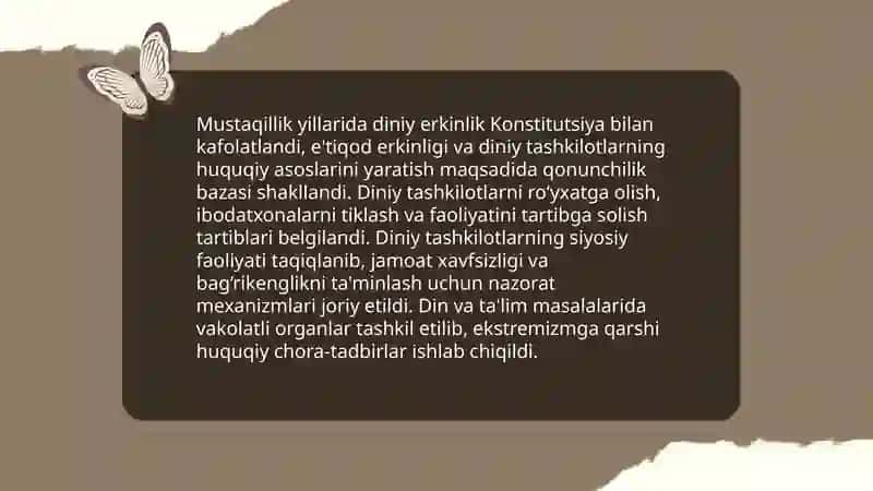Mustaqillik yillarida diniy va milliy qadriyatlarning tiklanishi 3