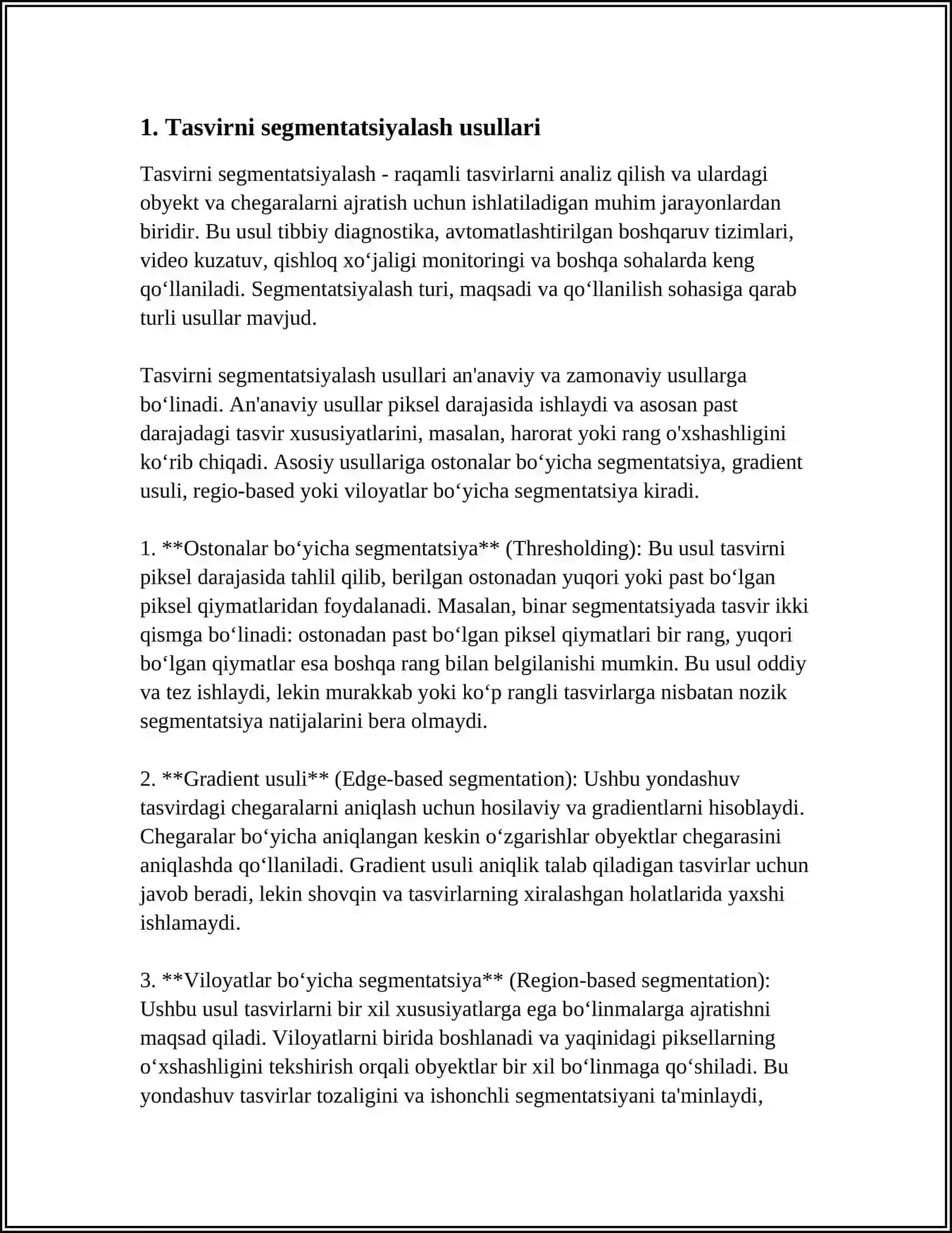 FOTOSURATLARDA OB'EKTLARNI TANIB OLISH UCHUN TASVIRNI QAYTA ISHLASH USULLARINI QIYOSIY TAHLIL QILISH 3