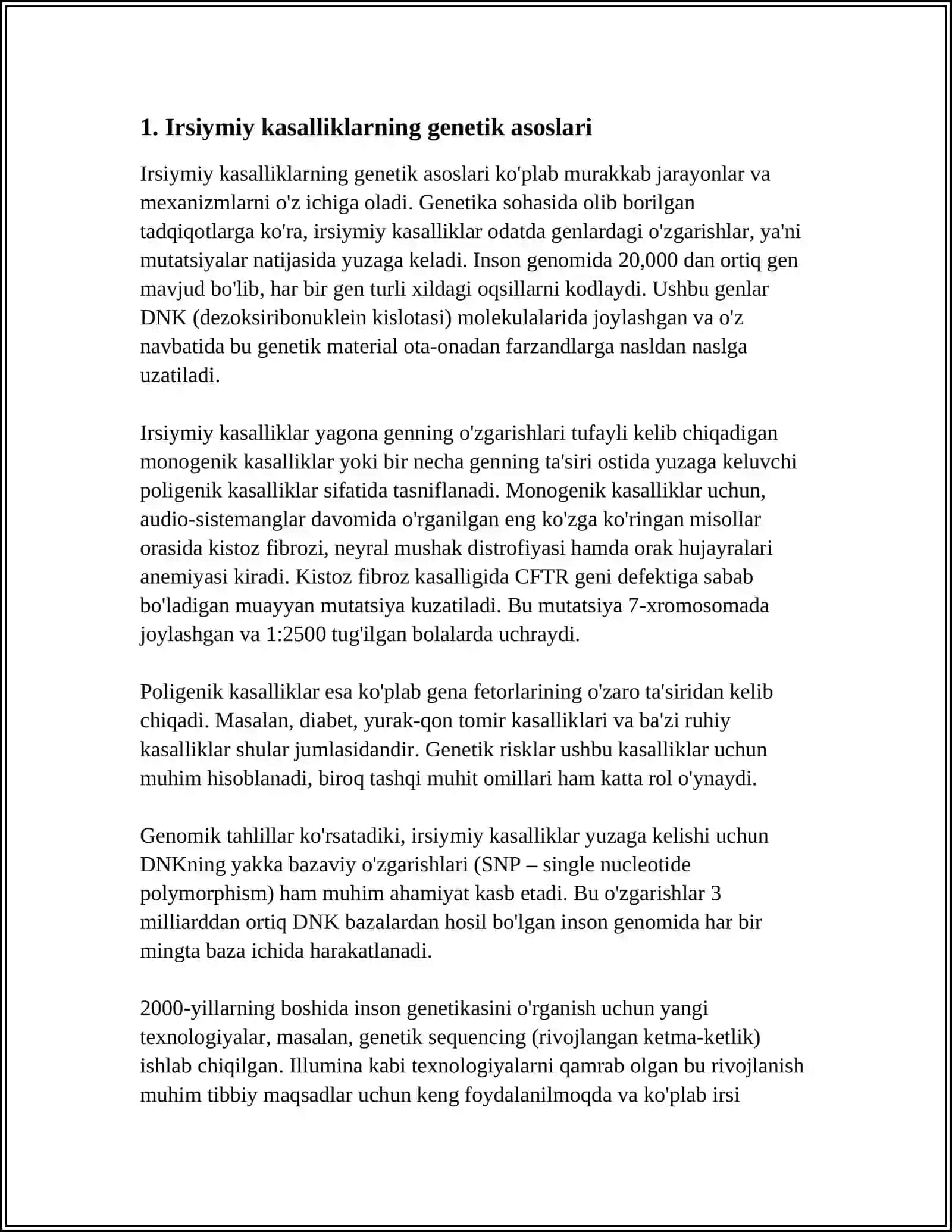 IRSIY KASALLIKLAR. IRSIY KASALLIKLAR KLASIFIKATSIYASI. XROMOSOMA KASALLIKLARI 3