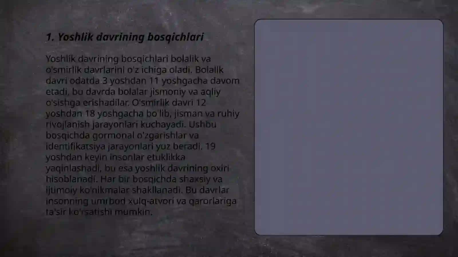 Yoshlik davri va uning o'ziga xos psixologik xususiyatlari 3