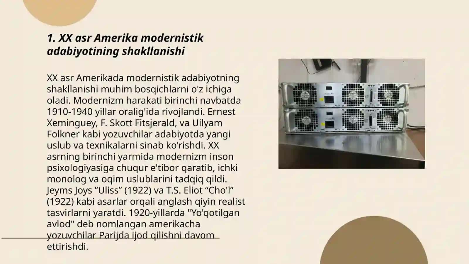 XX asr Amerika adabiyotida modernistik oqimlar 3
