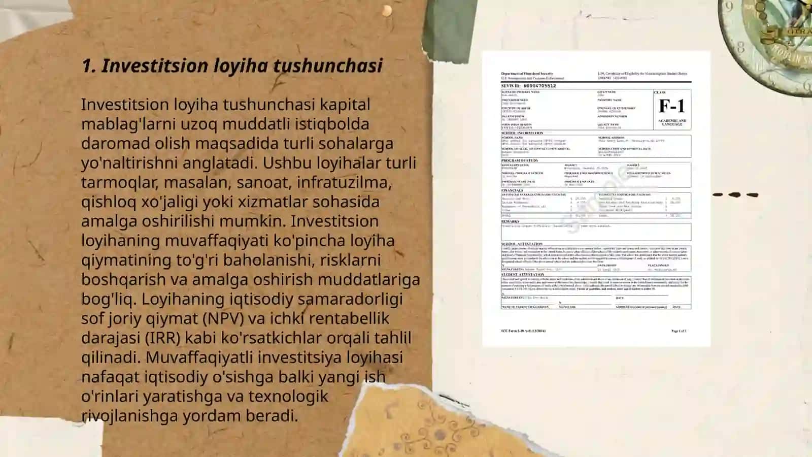 Investitsion loyihani tayyorlashni tashkil qilish 3