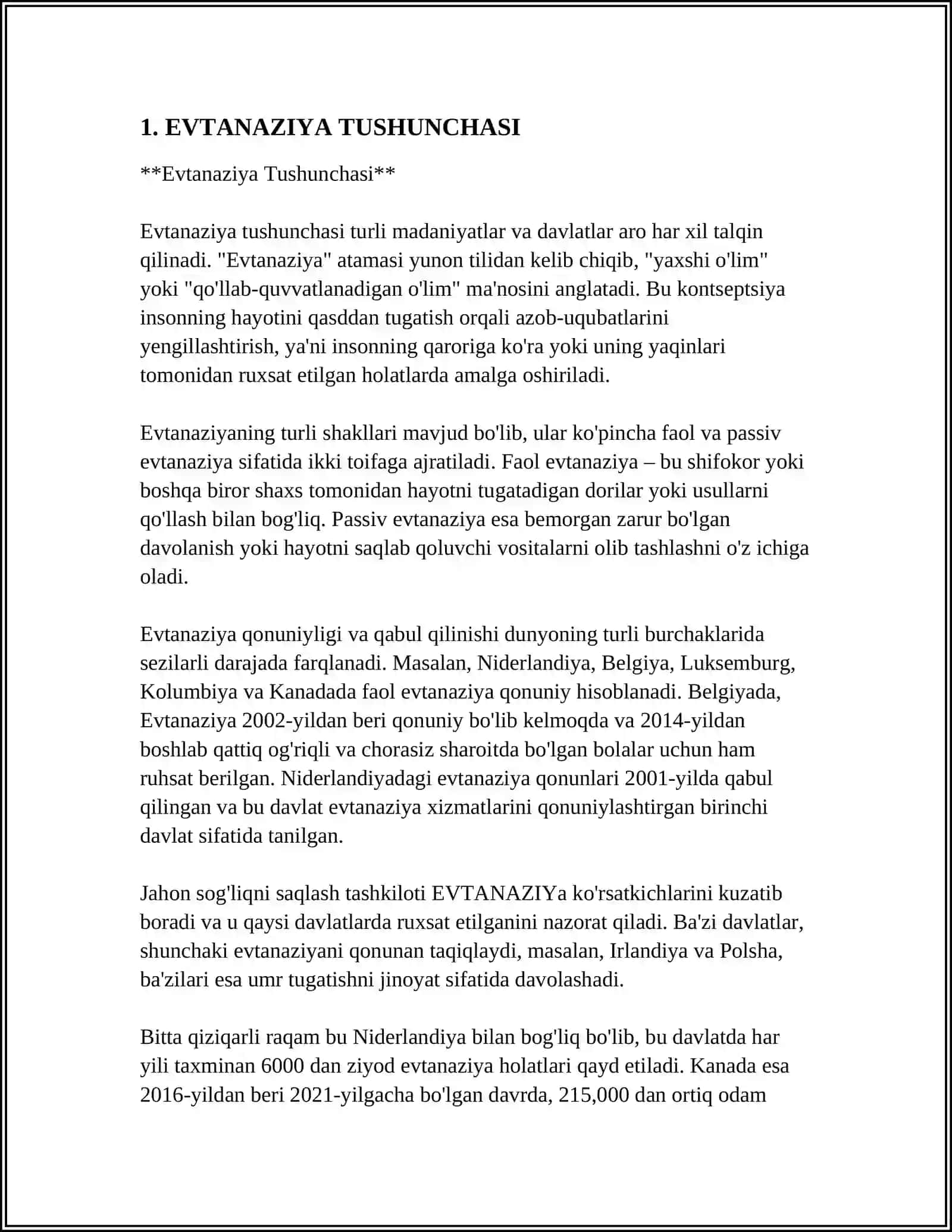 EVTANAZIYA MUOMMOLARI 3