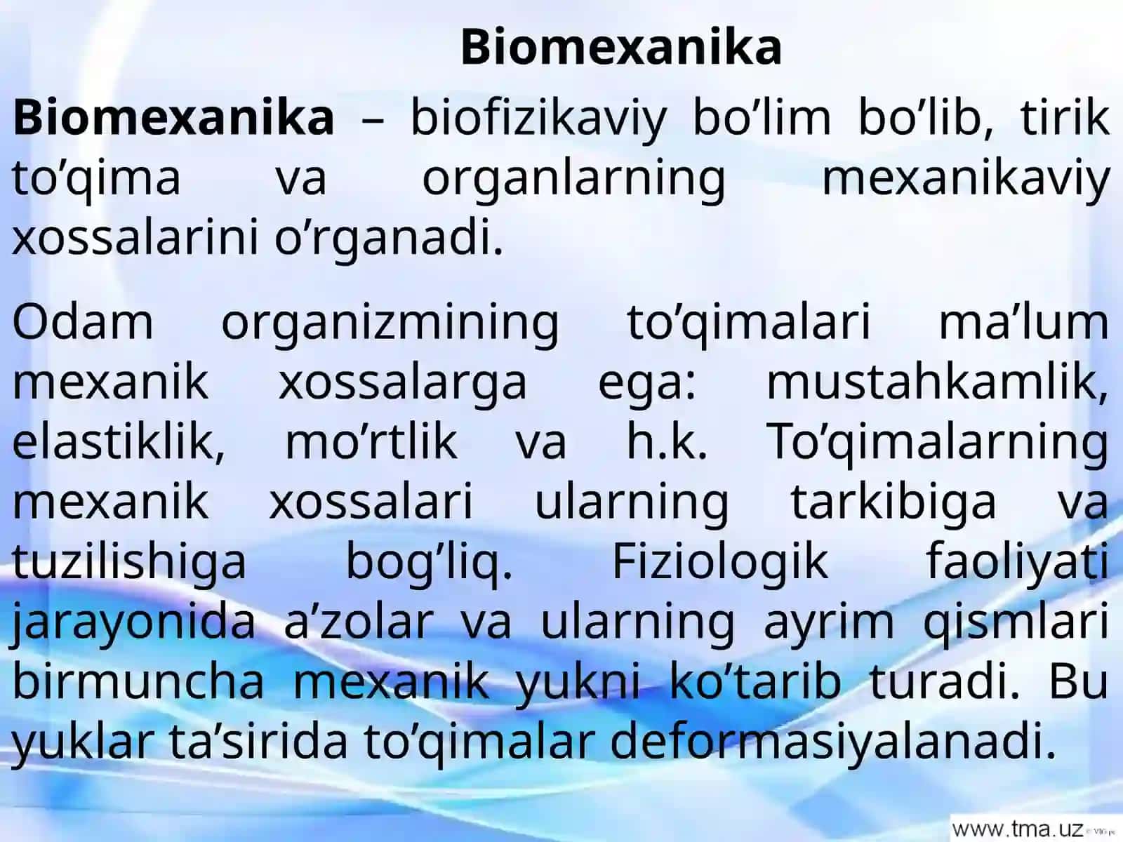 QATTIQ JISMLAR VA BIOLOGIK TO`QIMALARNING MEXANIK XOSSALARI 3