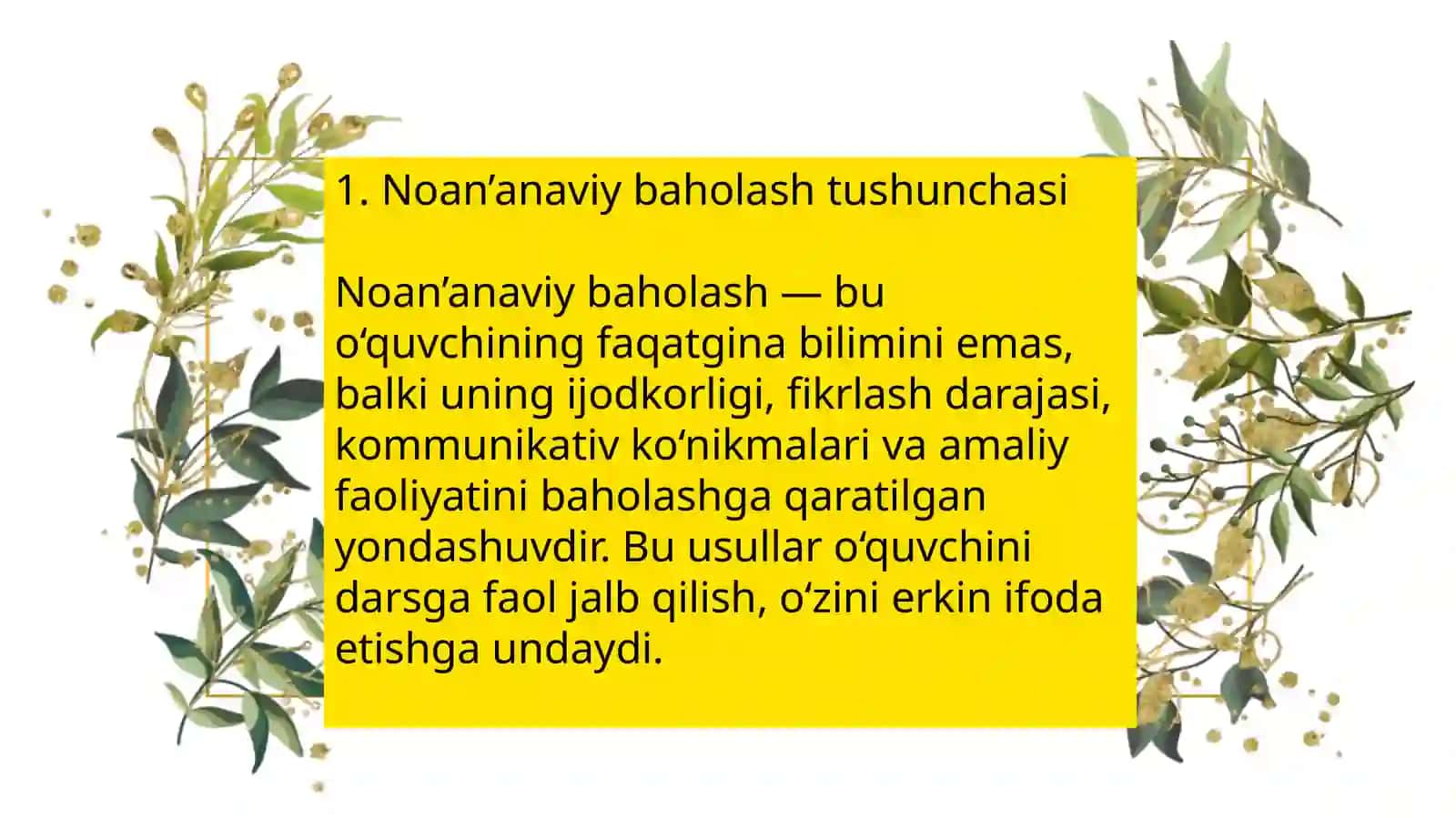 Ona tili darslarida baholash: noan’anaviy baholash usullari 3