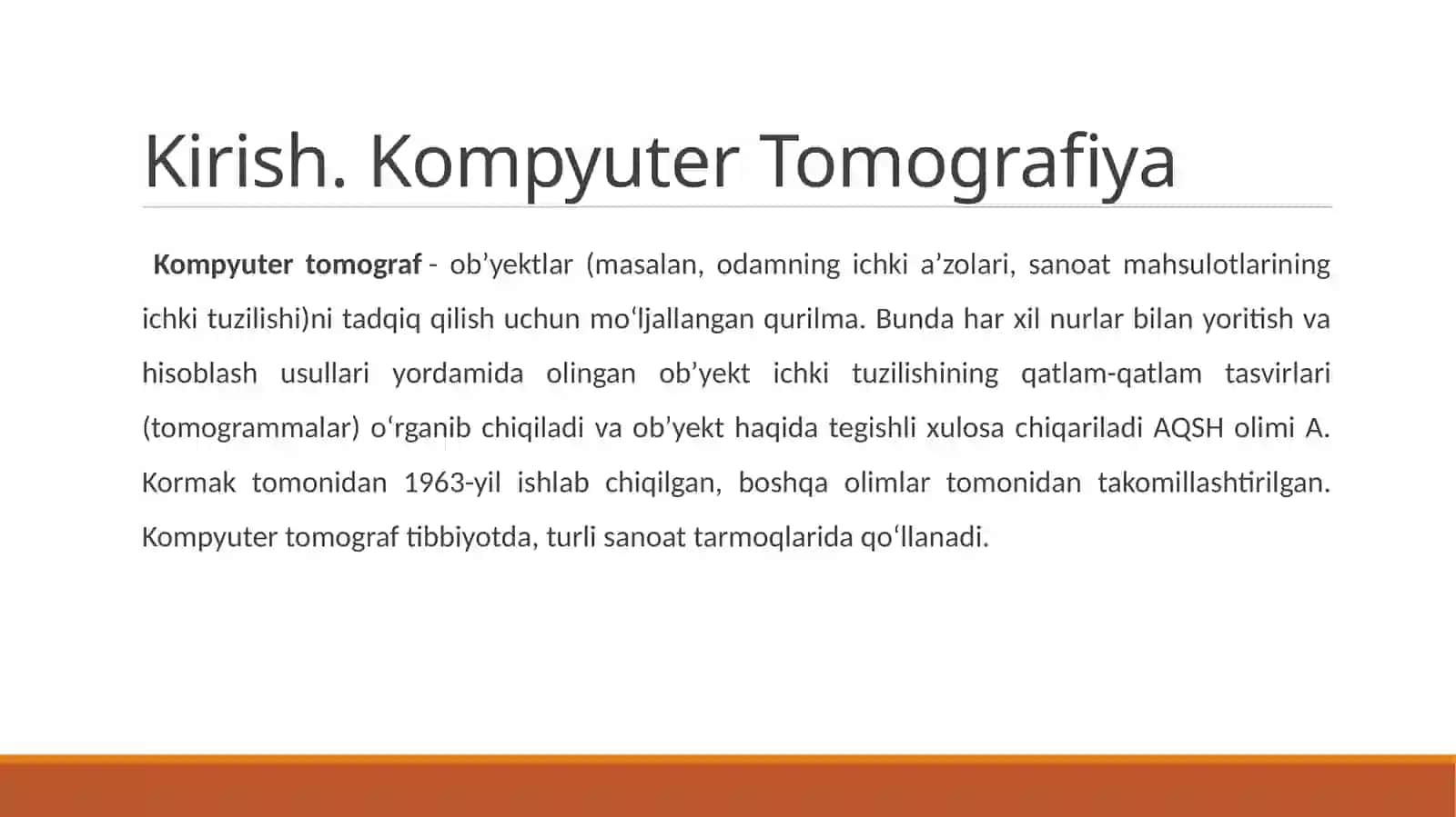 Ko’p  qavatli spiral kompyuter tomografi 3