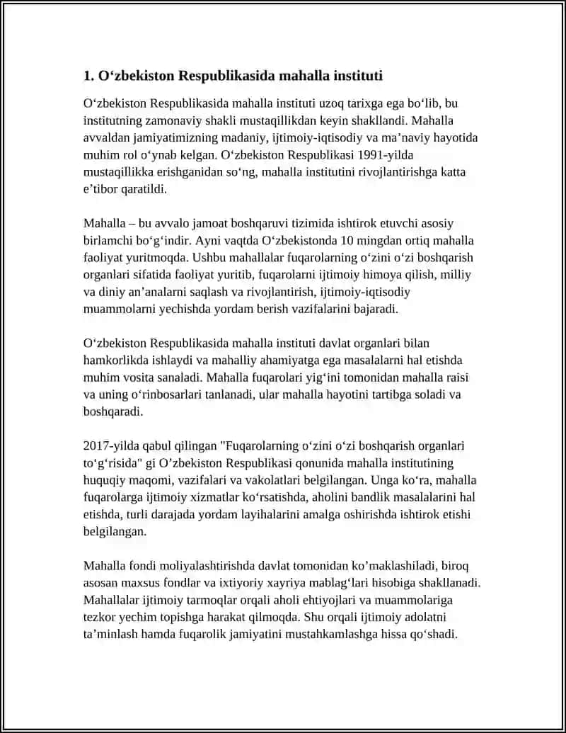 O‘zbekiston Respublikasida mahalla instituti 3