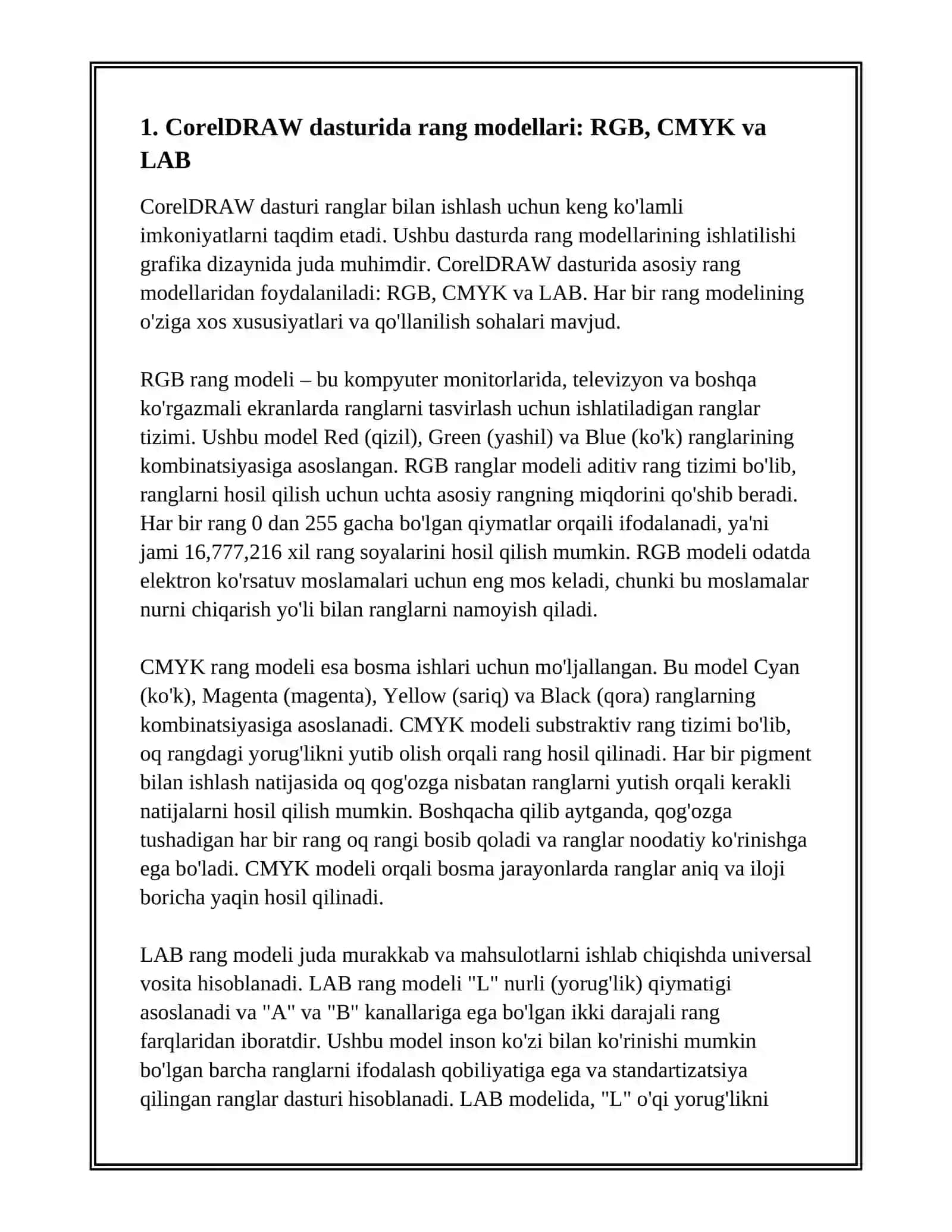 COREL DRAW DASTURIDA RANGLAR BILAN ISHLASH VA GRADIYENTLARDAN FOYDALANISH 3