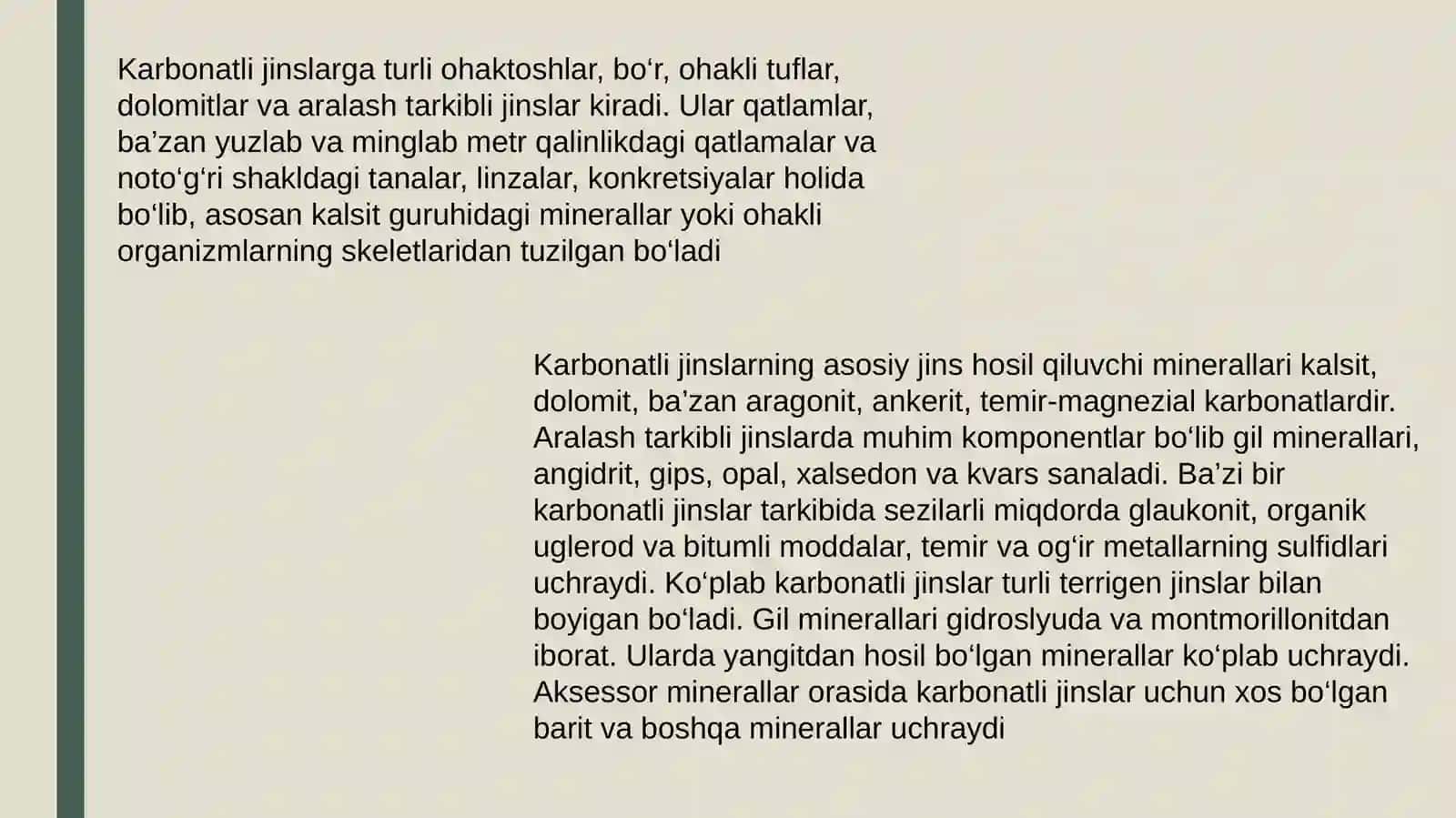 Karbonatli jinslar va ularni ishlab chiqarish texnologiyasi 3