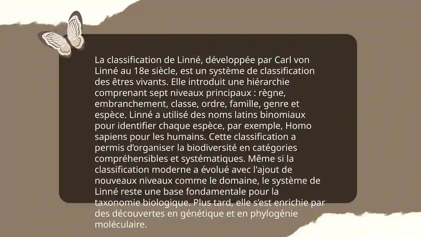 La classification de Linné 3