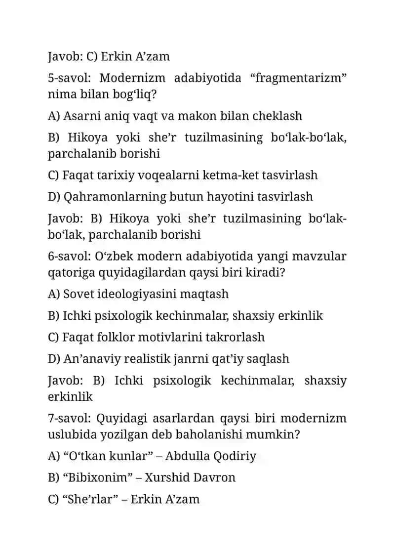 Modernizm va O‘zbek adabiyoti 3