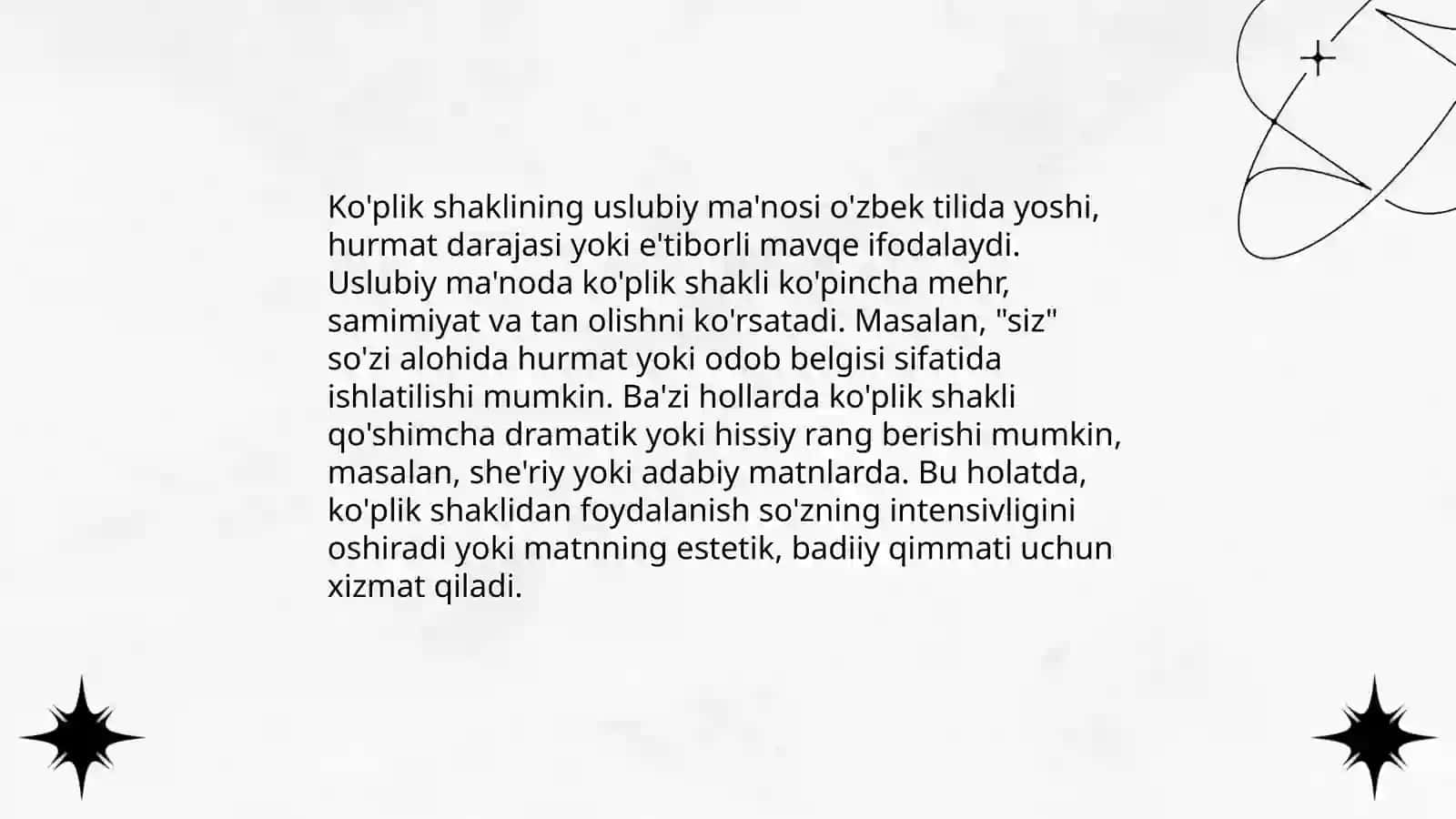 Ko'plik shaklining uslubiy xususiyatlari 3