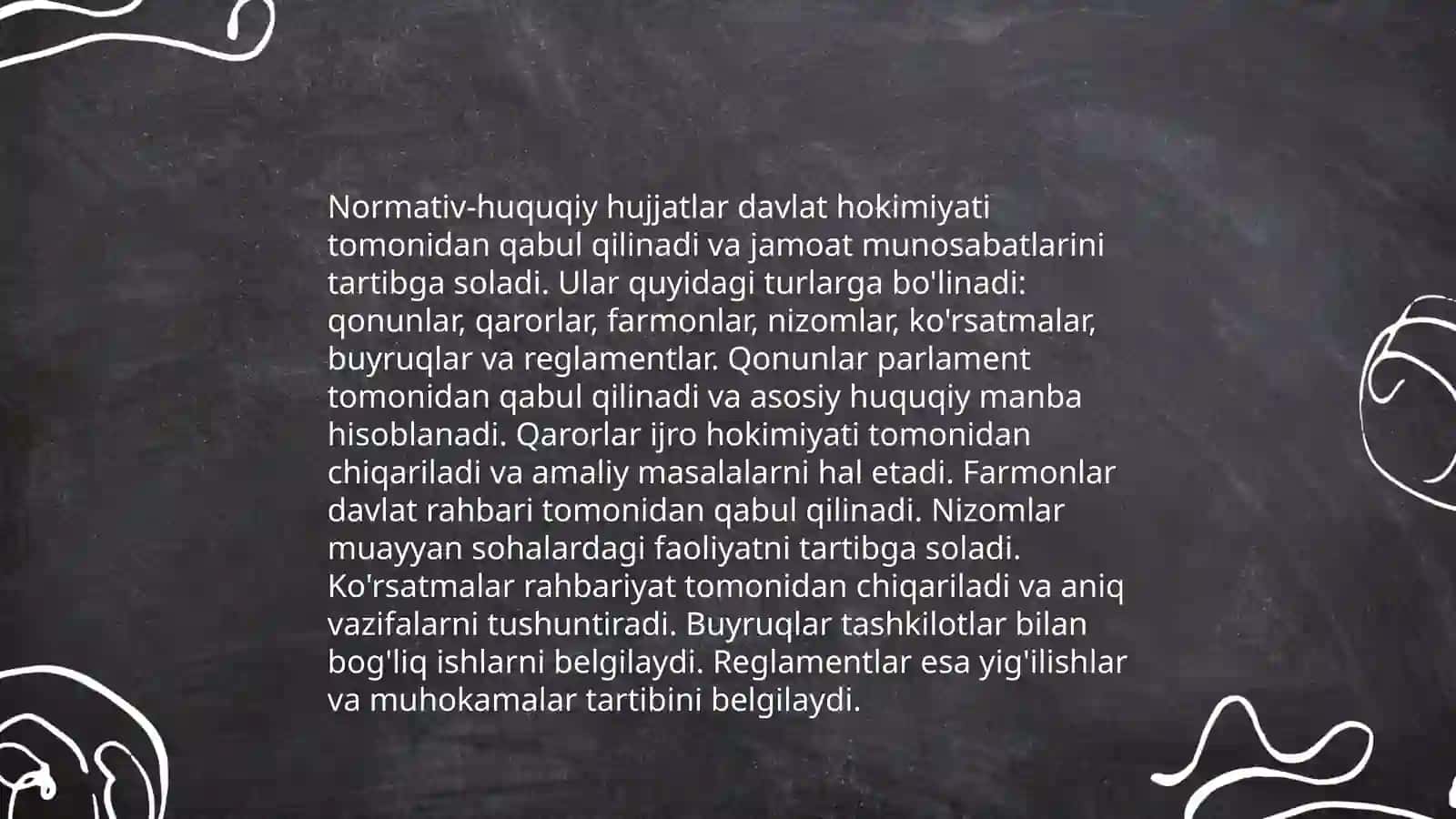 Normativ huquqiy tartibga solish 3