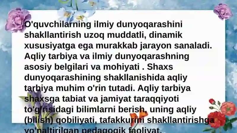 Oʼquvchilarni ilmiy dunyoqarashini shakllantirish 3