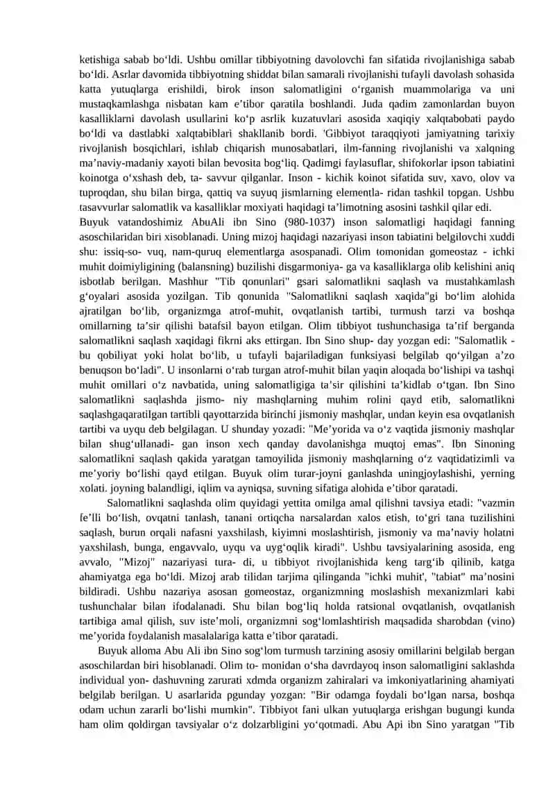 Valeologiya asoslari,tarixi. Valeologiya modulini boshqa ilmiy sohalar ichida tutgan o‘rni 3