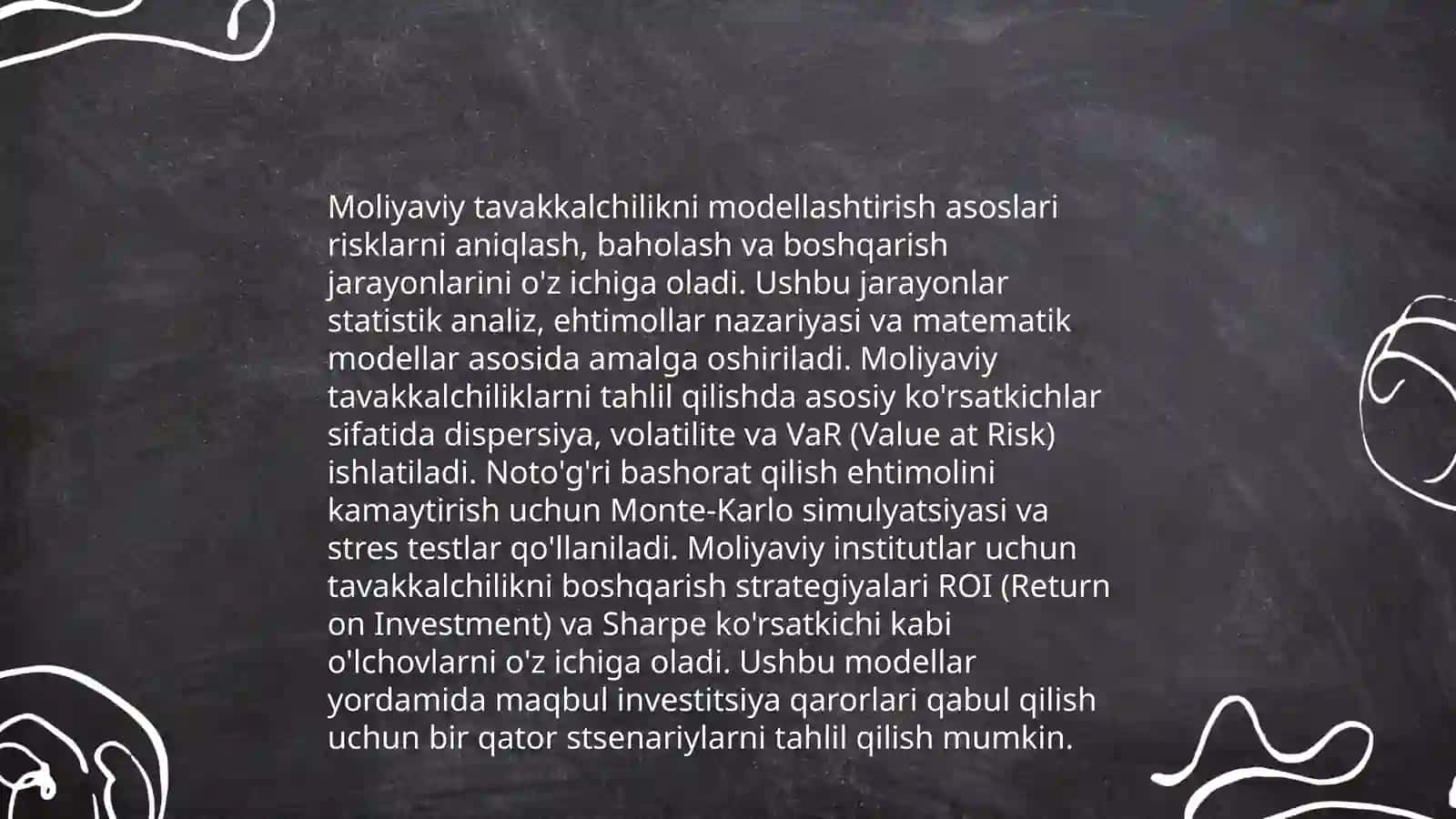 Moliyaviy tavakkalchilikni modelashtirishda funksional qatorlarning tatbiqi 3