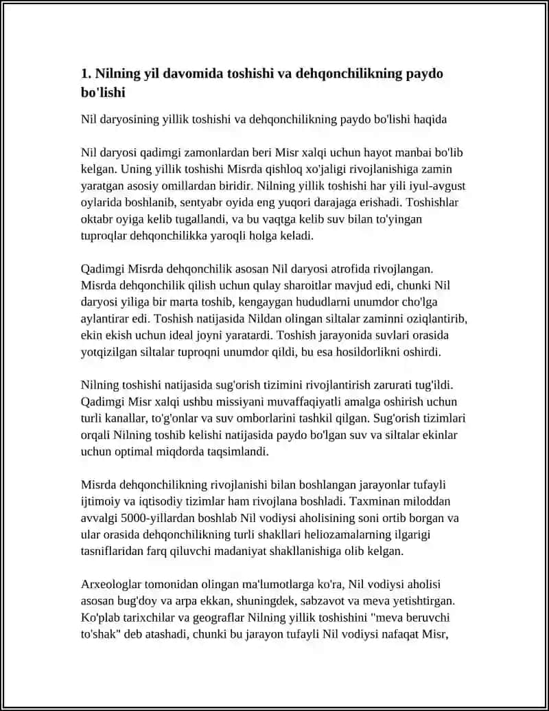 QADIMGI MISRDA ILK DEHQONCHILIKNI VUJUDGA KELISHI 3