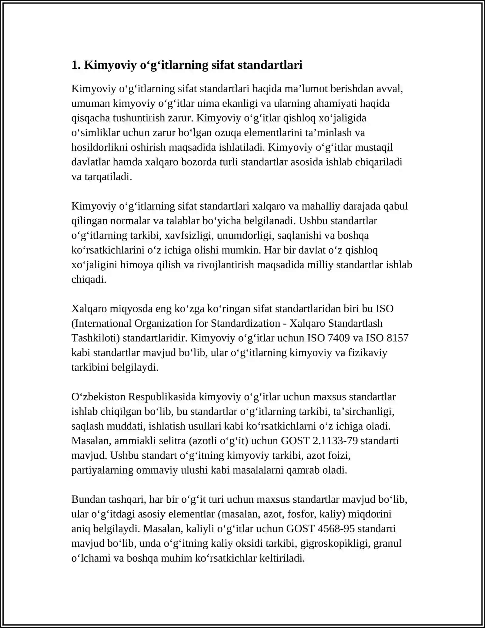 KIMYOVIY IPLARNING SIFATINI BELGILOVCHI STANDARTLAR 3