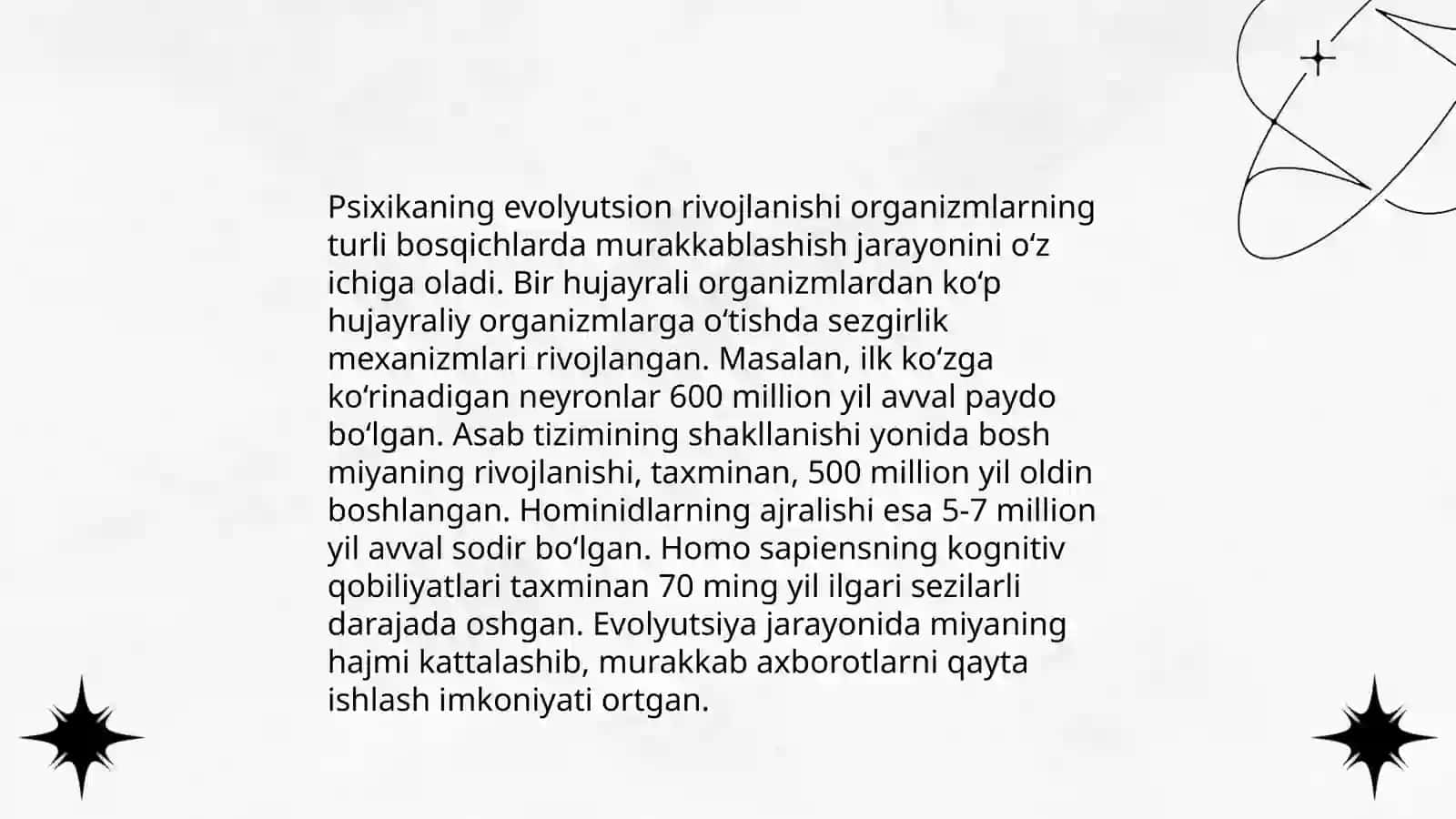 Psixikaning evolyutsiyasi va paydo bolishi 3