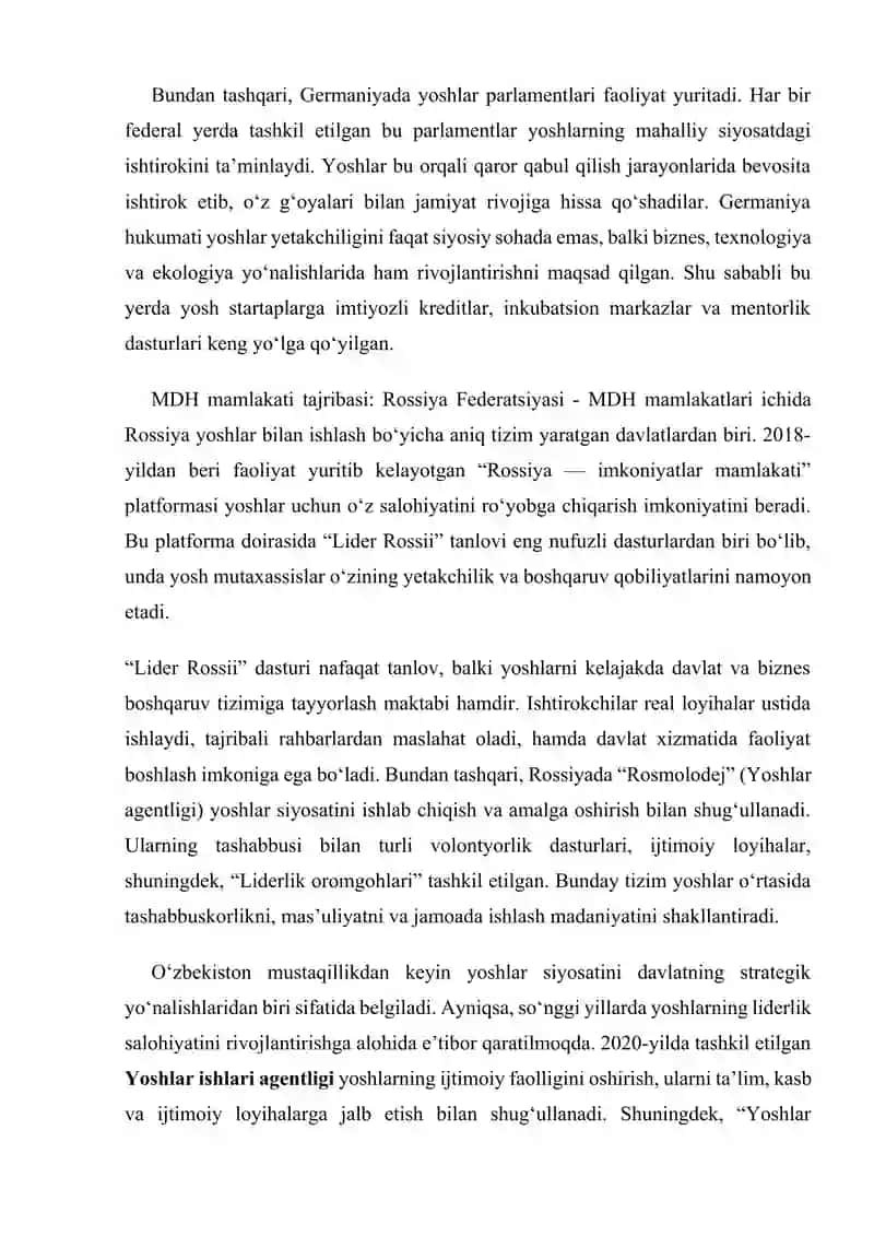 Yetakchilik salohiyatiga ega bolgan yoshlar zaxirasi bilan ishlash 3