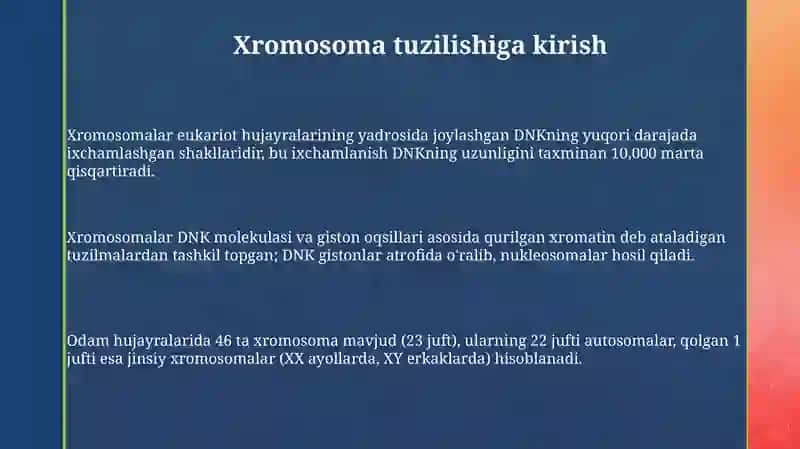 Xromosomalarning tuzilishi 3