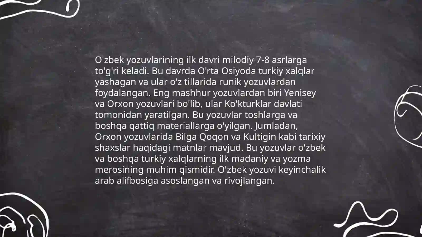 Grafika. O'zbek yozuvlarining tarixi 3