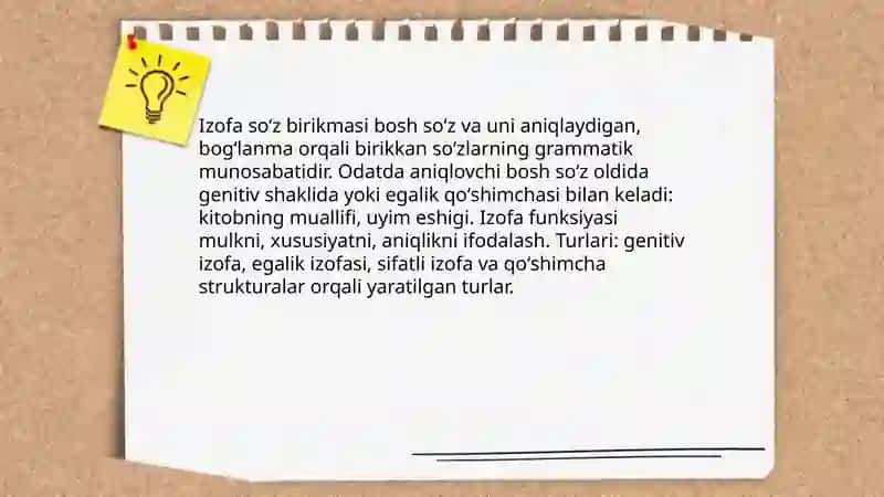 Izofa soʻz birikmasi va turlari 3