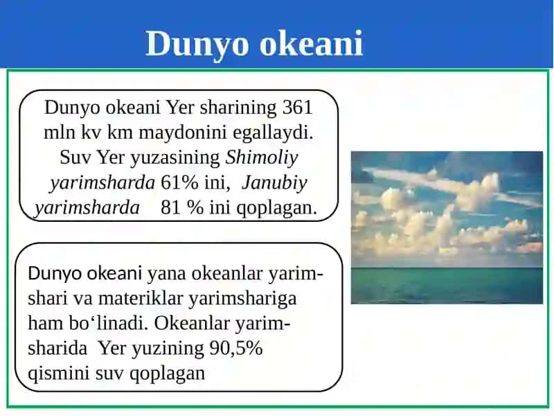 Dunyookeanivauning qismlari 3