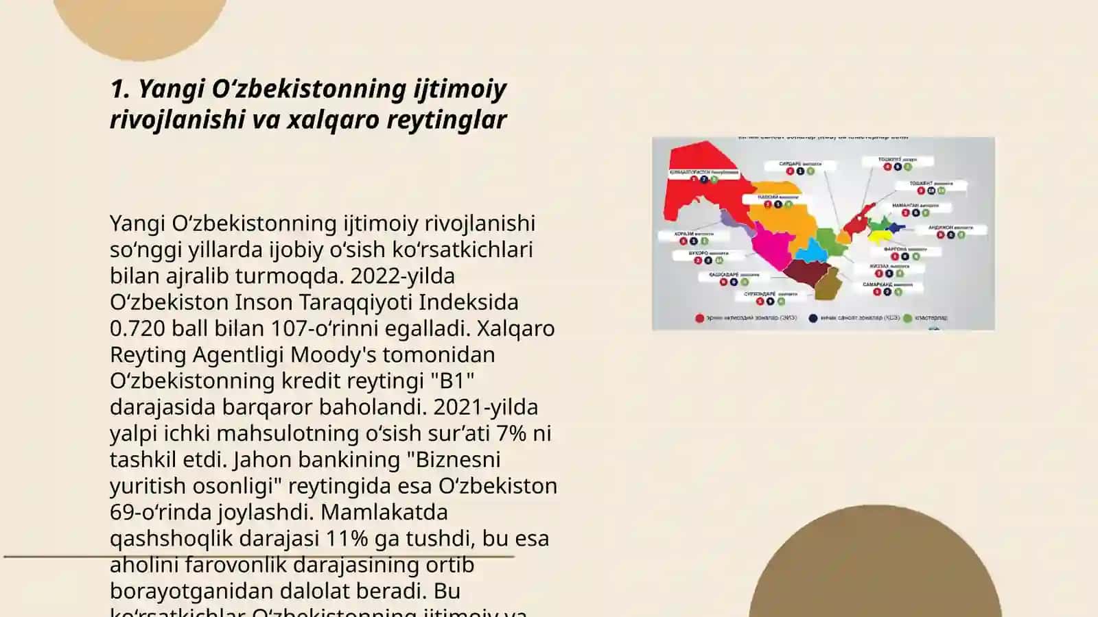 Yangi O‘zbekiston ijtimoiy-siyosiy, iqtisodiy va madaniy hayotida roʻy berayotgan oʻzgarishlarning xalqaro reyting va indekslarda aks etishi 3