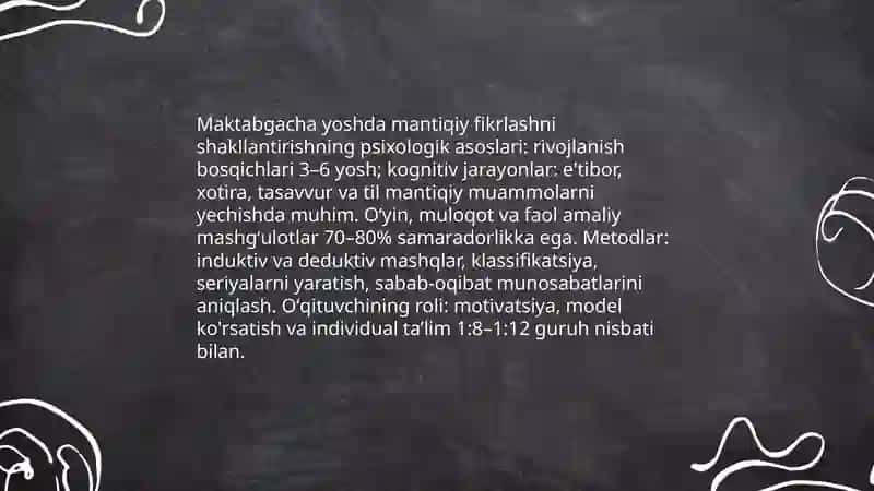 Maktabgacha yoshdagi bolalarni matematik rivojlantirish jarayonida mantiqiy fikrlashni loyihalash 3