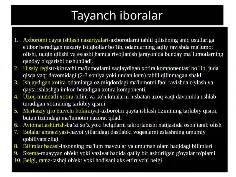 Kognitiv rivojlanish: kognitiv jarayonlar nazariyasi 3