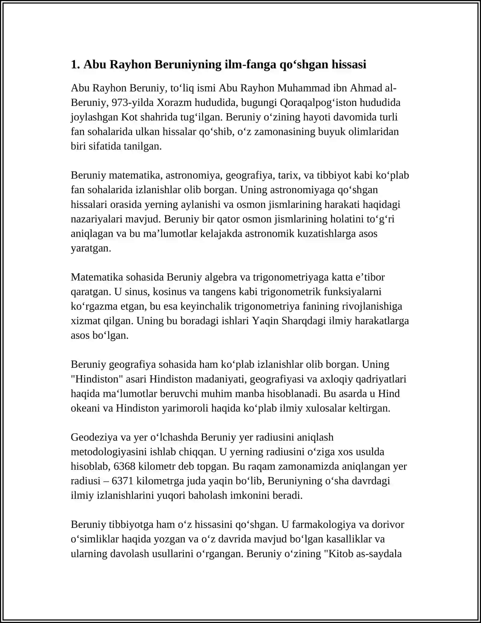 MARKAZIY OSIYO MUTAFAKKIRLARINING JAHON ILM- FANIGA QOʻSHGAN HISSALARI 3