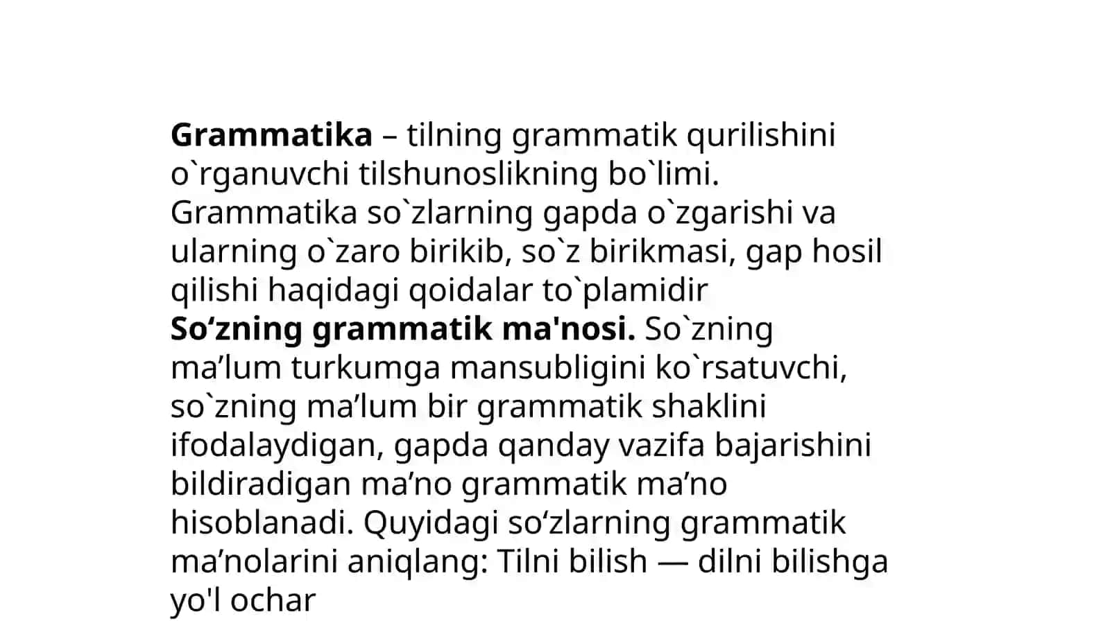 Grammatika. Morfologiya. MUSTAQIL SO`Z TURKUMLaRI. Ot va sifat so’z turkumi 3