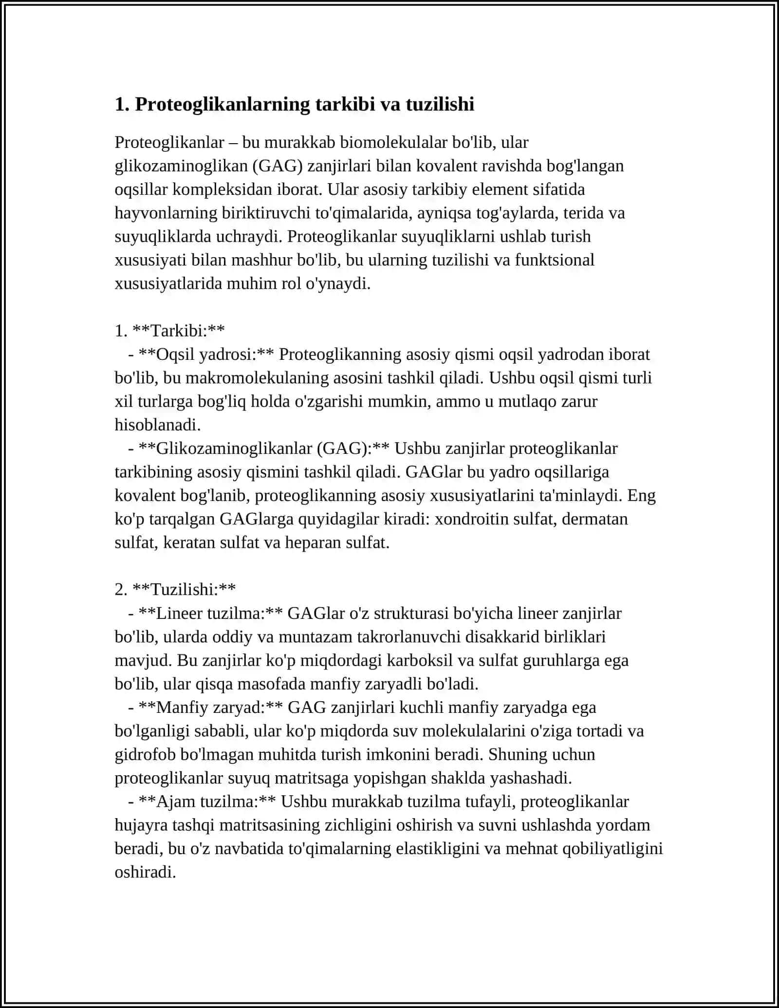 PROTEOGLIKANLAR GLIKOPROTEINLAR VA GLIKOLIPIDLAR 3