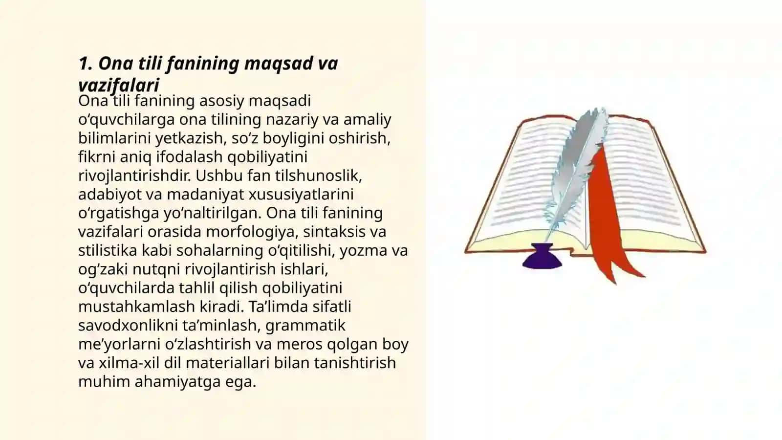 Ona tili fanidan milliy o‘quv dasturi loyihasining mazmun va mohiyati 3