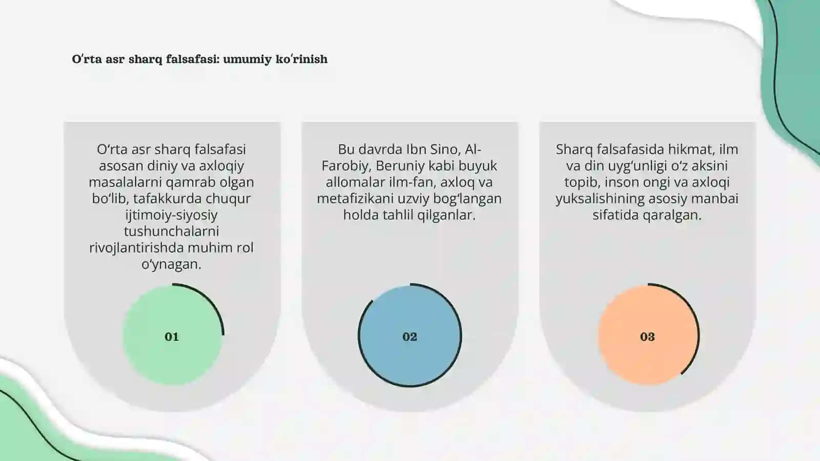 Oʻrta asr sharq falsafasi va uygʻonish davri xususiyatlari 3