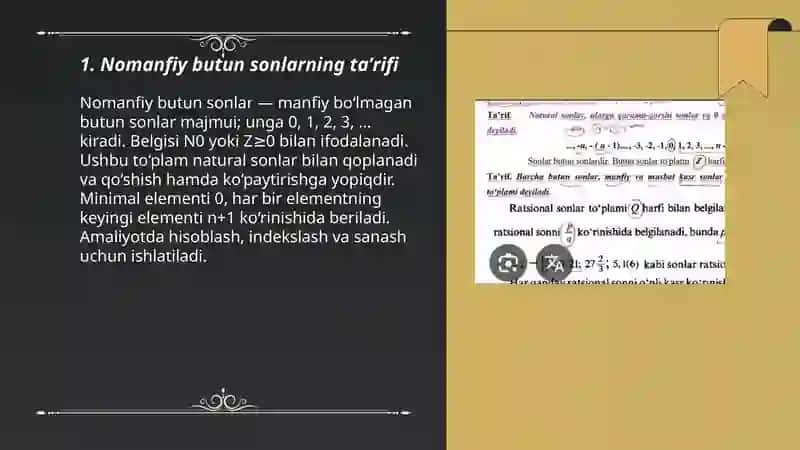 Nomanfiy butun sonlar 3