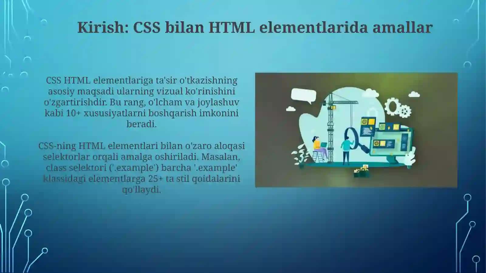 CSS yordamida HTML elementlari ustida amallar 3