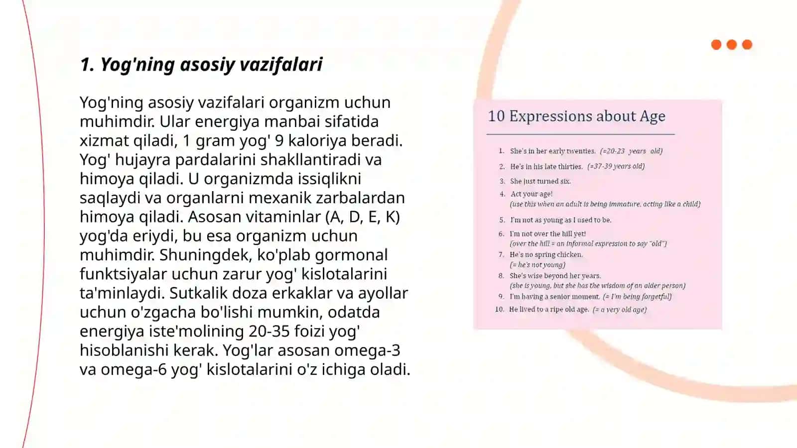 Yog'ning asosiy vazifalari 3