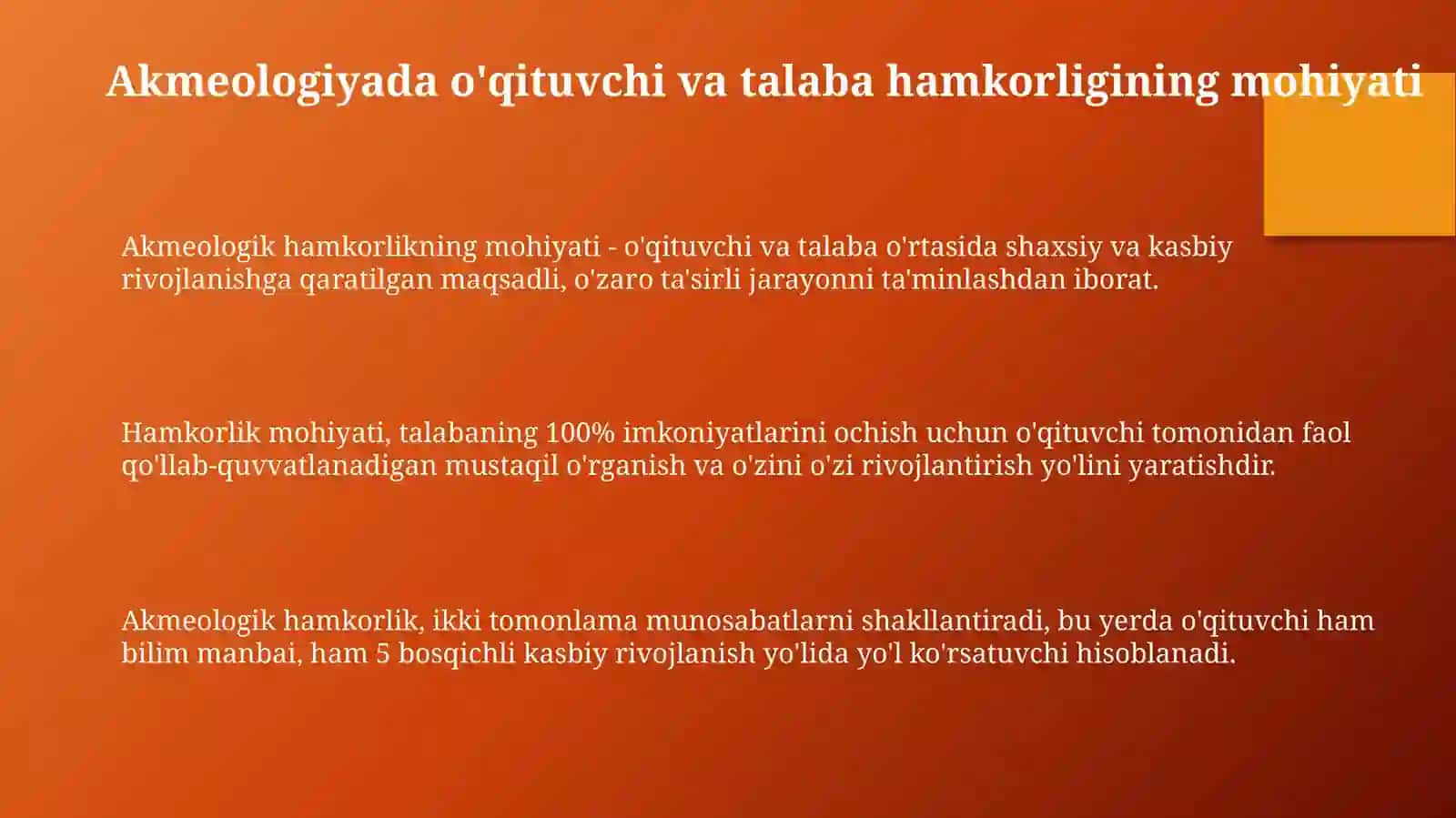 Akmeologiyada o‘qituvchi va o‘quvchi orasidagi hamkorlik 3
