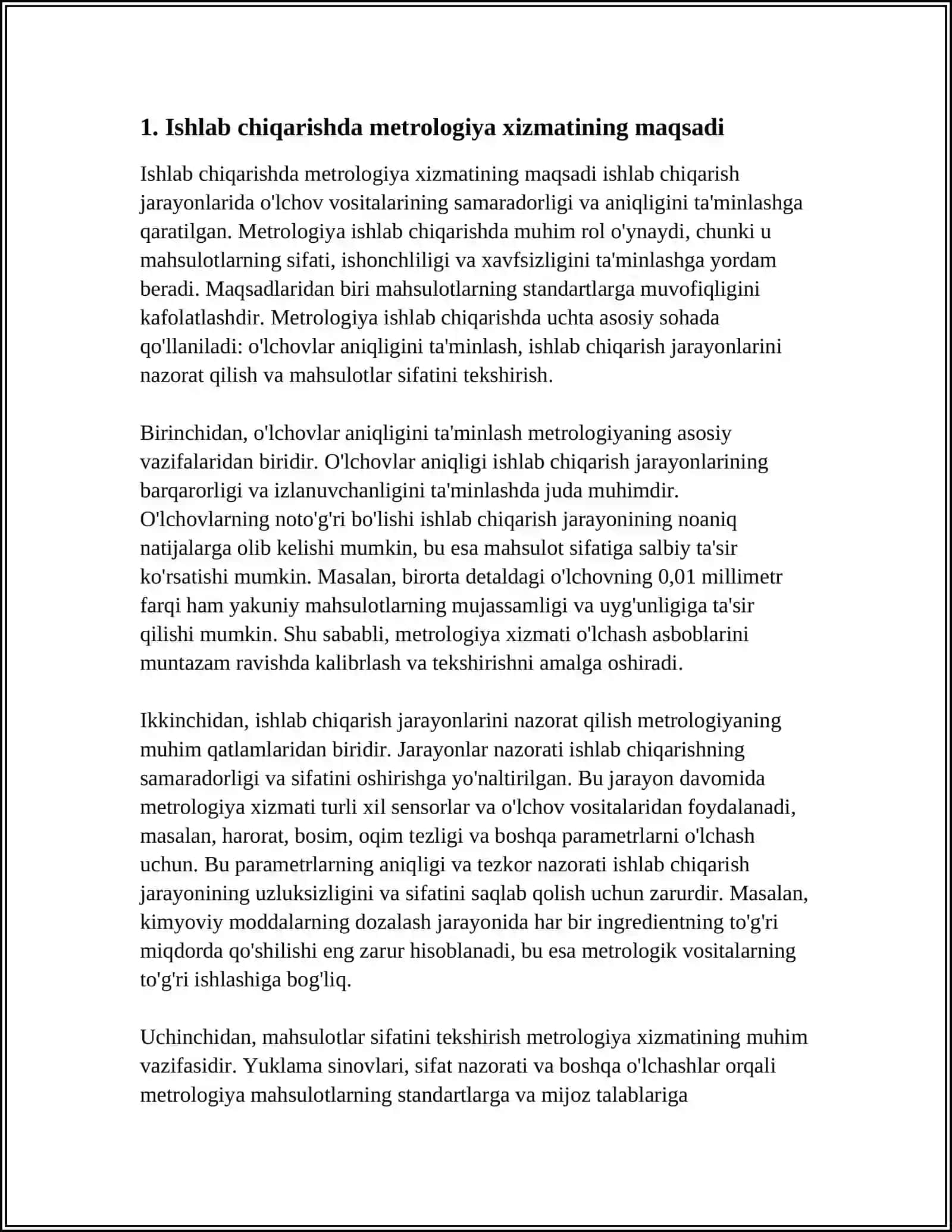 ISHLAB CHIQARISH VA UNING TARMOQLARIDA METROLOGIK XIZMATNING AXAMYATI 3