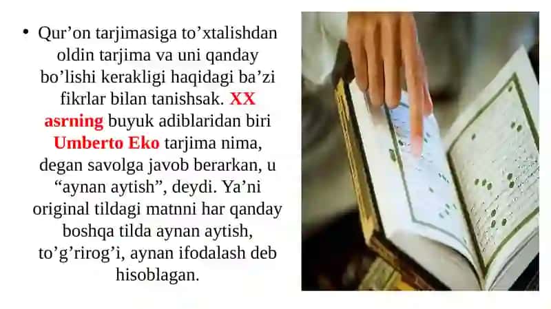 Mustaqillik yillarida Qur’onning o’zbek tiliga tarjima qilinishi va tafsirlari haqida 3