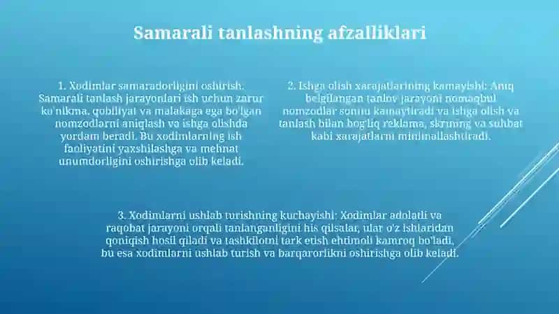 Tashkilot Uchun To'G'Ri Yollash Va Tanlashning Ahamiyati Nimada? 3