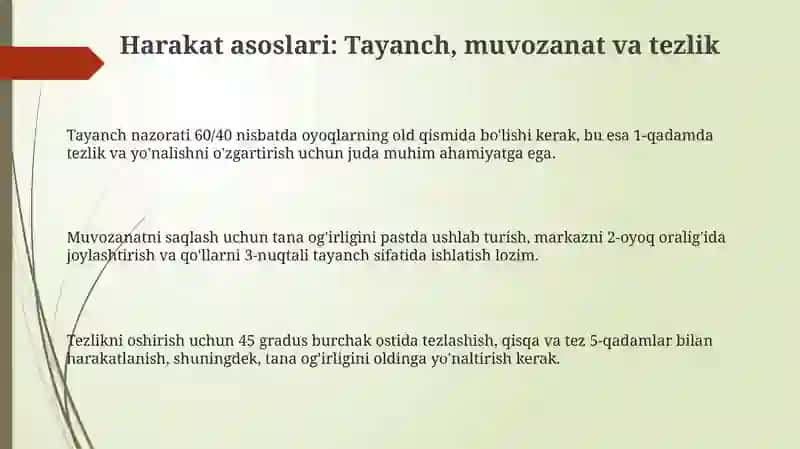 Basketbol oʻyinida harakatlanish va toʻpni boshqarish texnikasini oʻrgatish 3