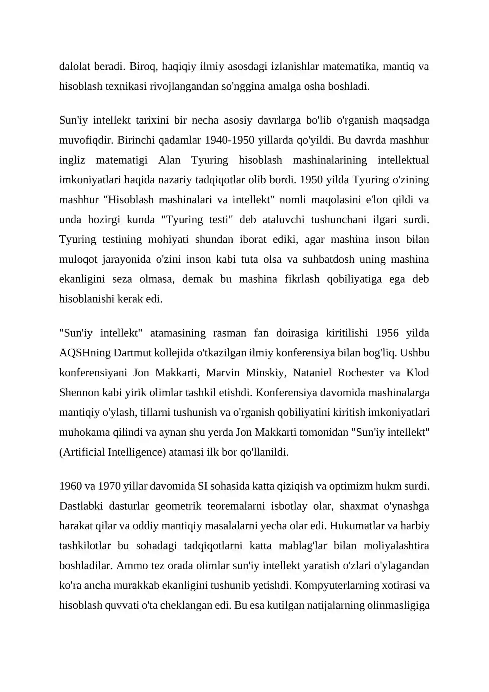 Sun’iy intellekt: tushunchasi, rivojlanishi va qo‘llanilish sohalari 3