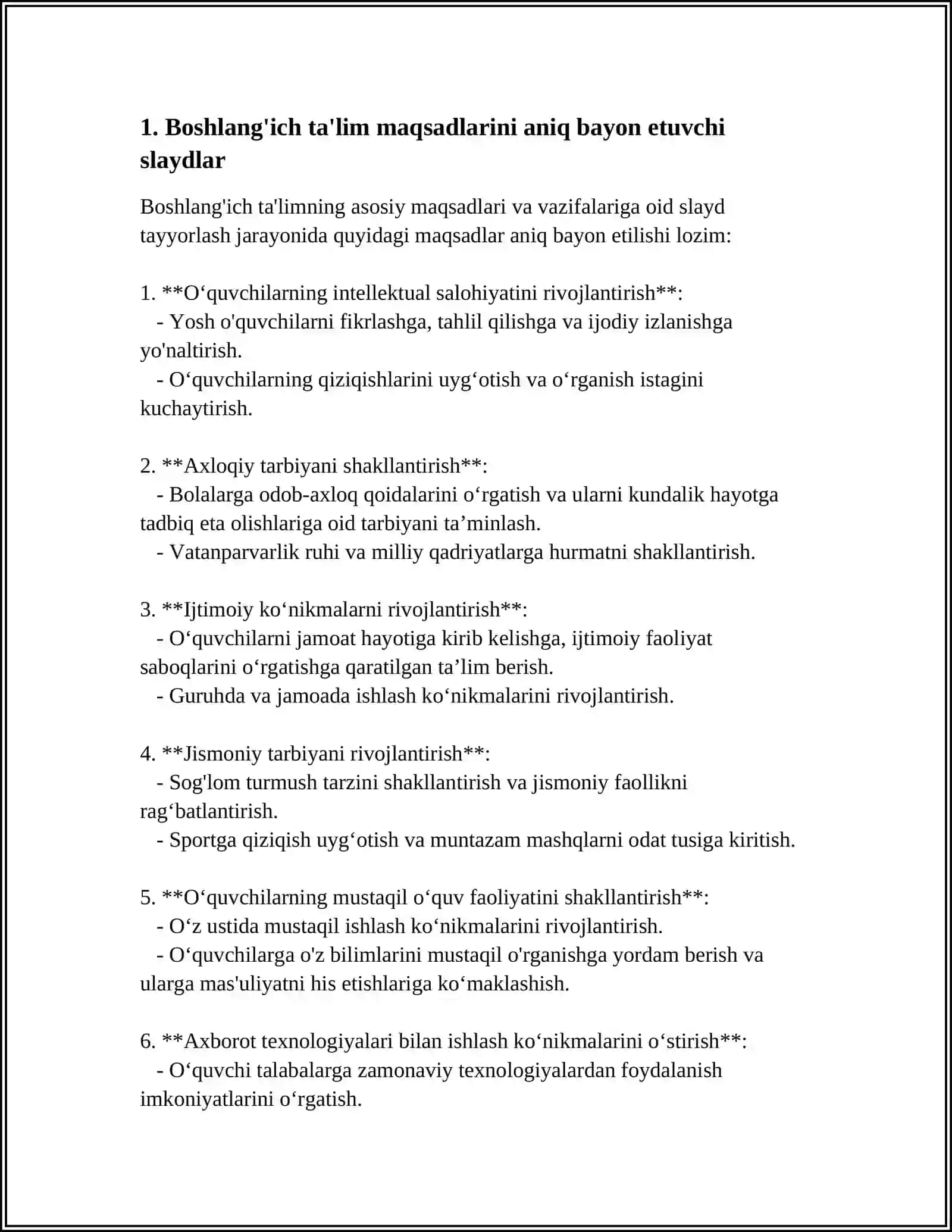 Boshlang'ich ta'limning maqsadi va vazifalari slayd tayyorlash 3