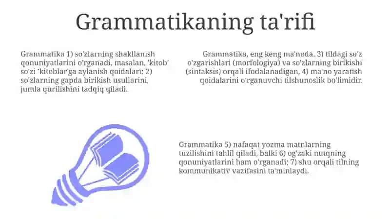 Grammatika: Ta'rif va Ma'no, Grammatik Ma'noni Ifodalash Usullari, Grammatik Kategoriyalar va Zamonaviy Yo'nalishlar 3