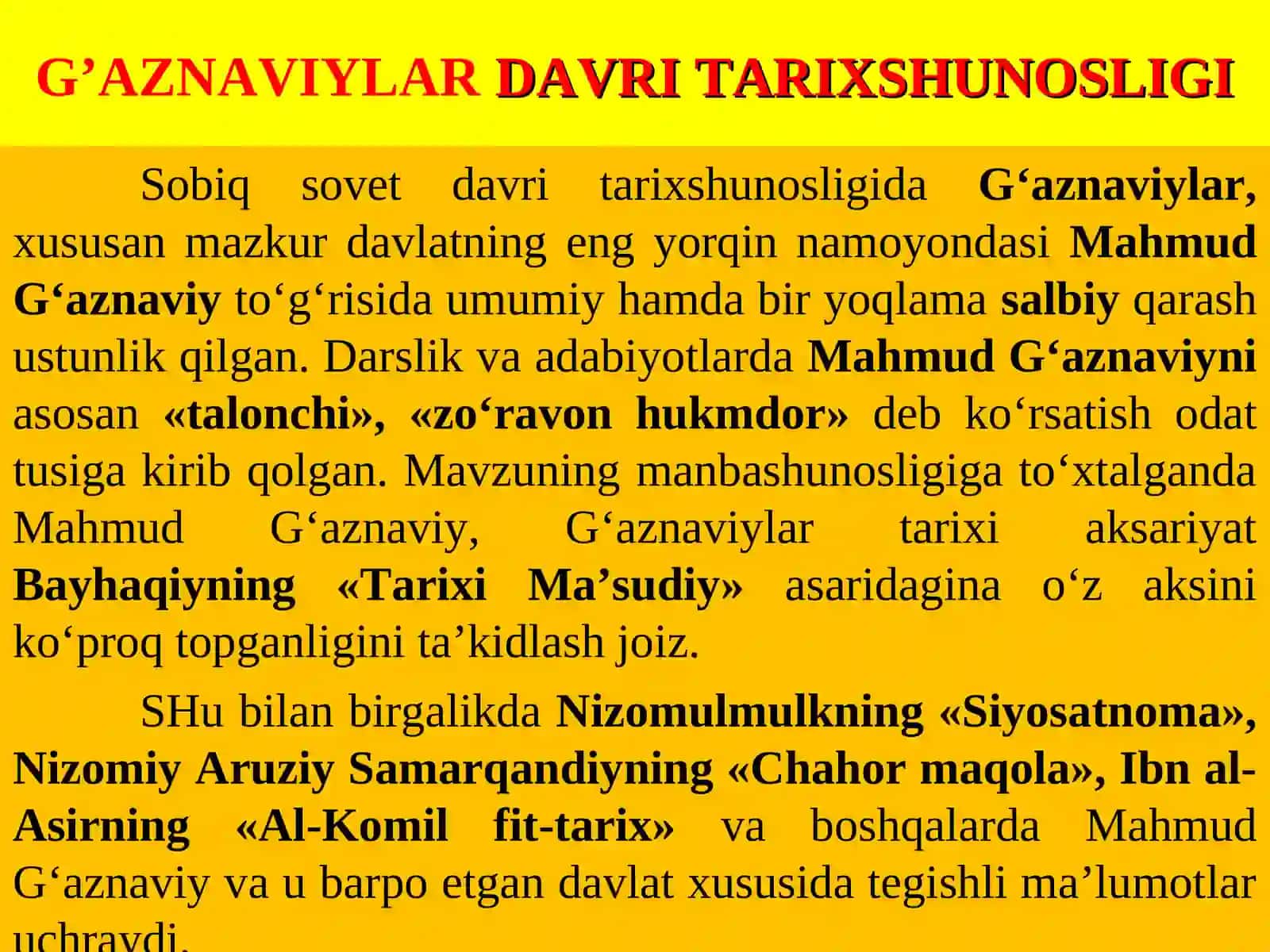 G‘aznaviylar davlati(977-1186) 3