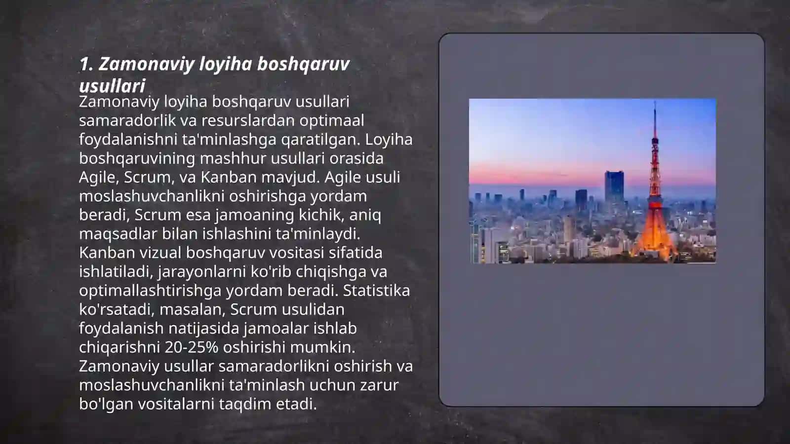 Zamonaviy loyihalarni boshqarish 3